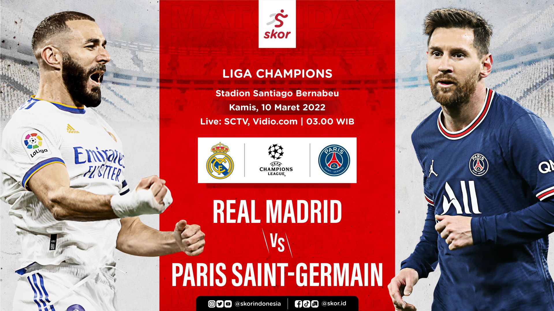 Jadwal Pertandingan Paris Saint-Germain dan Real Madrid